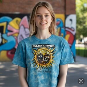Sublime blue tie dye graphic tee size small